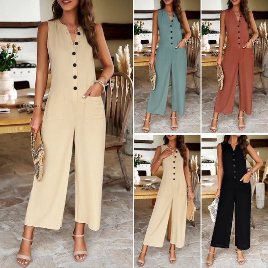 ST-dress Elegant solid color jumpsuit