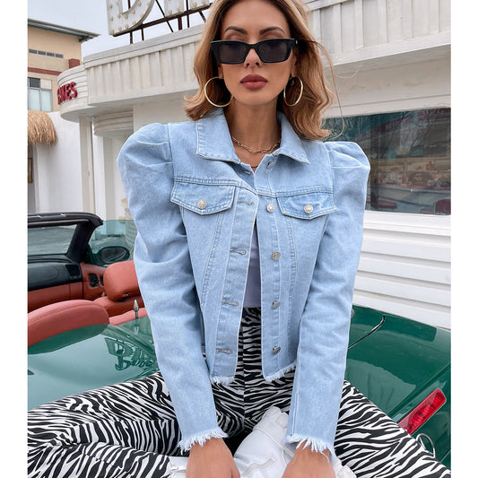 ST-dress Fashion lapel denim jacket