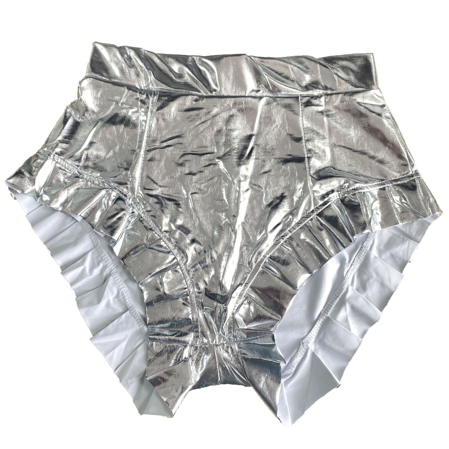 ST-dress Sexy pleated ruffled shiny shorts