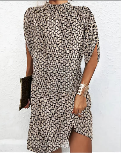 ST-dress loose bat-sleeved round neck dress