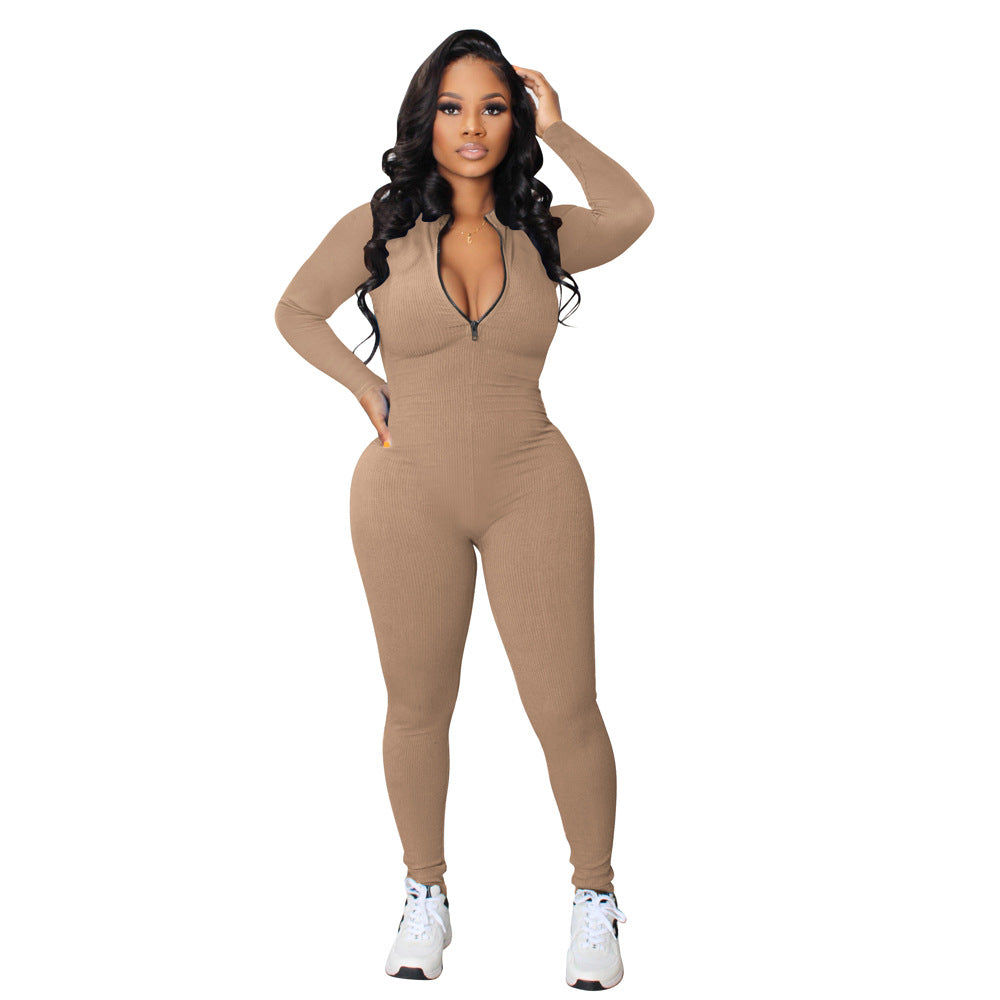 ST-dress Casual Pit Zipper Jumpsuit