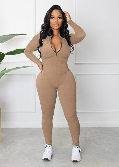 ST-dress Casual Pit Zipper Jumpsuit