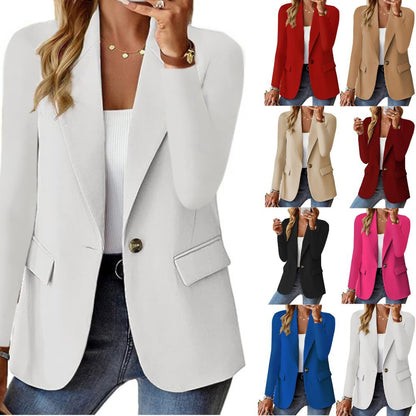 ST-dress Long sleeve Solid Color Cardigan Small Suit Coat