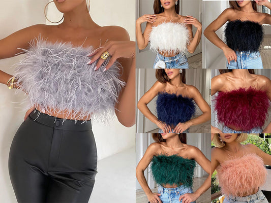 ST-dress Fluffy tube top