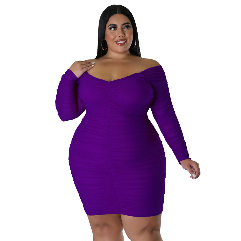 ST-dress Plus-size patchwork mesh sexy slim tube dress