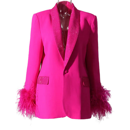 ST-dress Feather suit simple style jacket