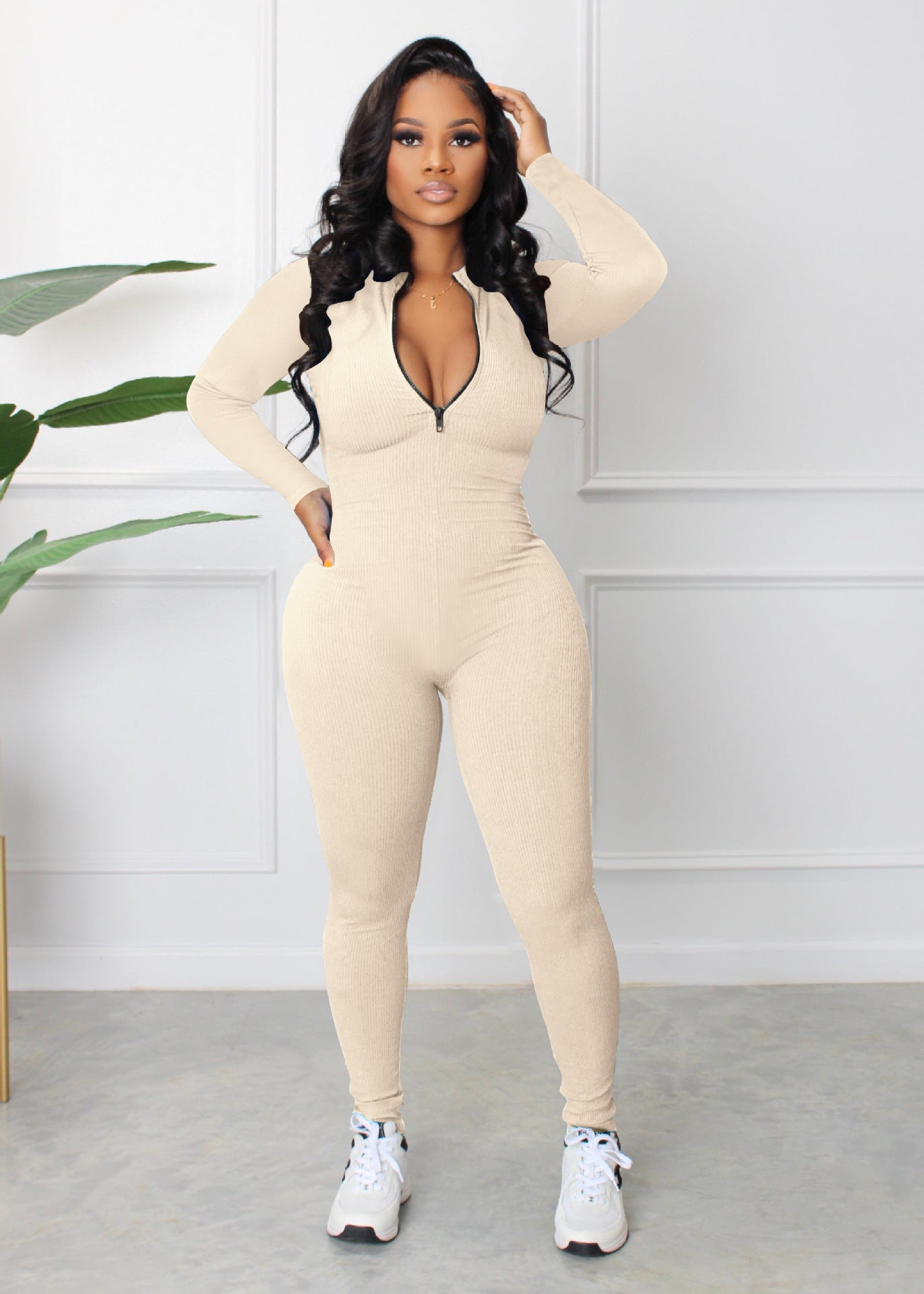 ST-dress Casual Pit Zipper Jumpsuit