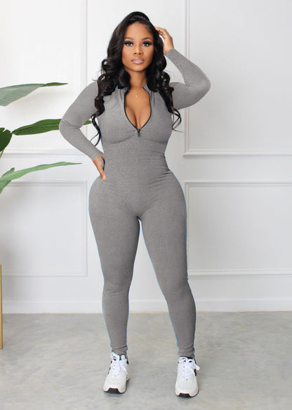 ST-dress Casual Pit Zipper Jumpsuit