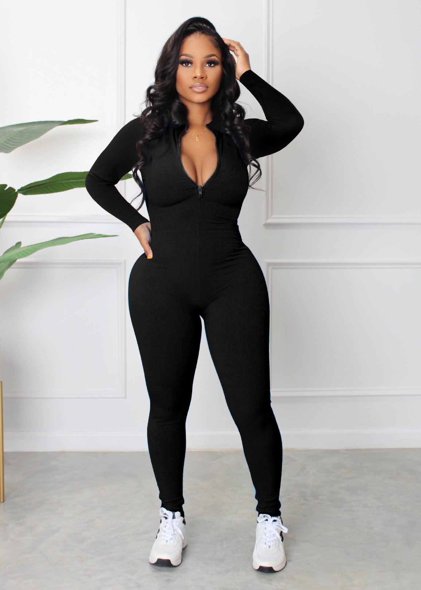 ST-dress Casual Pit Zipper Jumpsuit