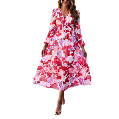 ST-dress Bohemian holiday casual print dress