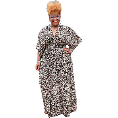 ST-dress Fashion Plus Size Leopard Print Dress