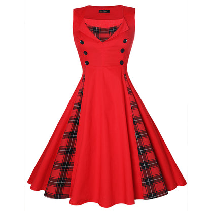 ST-dress Hepburn's style retro waisted dress