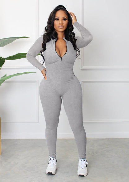 ST-dress Casual Pit Zipper Jumpsuit