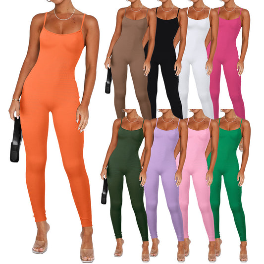 ST-dress Tight pit strap sports jumpsuit