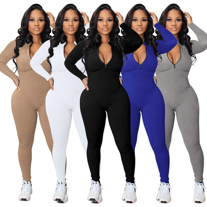 ST-dress Casual Pit Zipper Jumpsuit