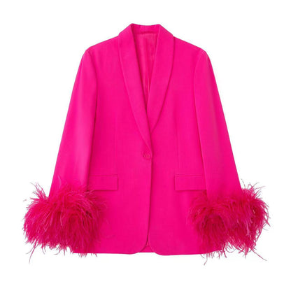 ST-dress Feather suit simple style jacket