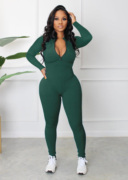 ST-dress Casual Pit Zipper Jumpsuit