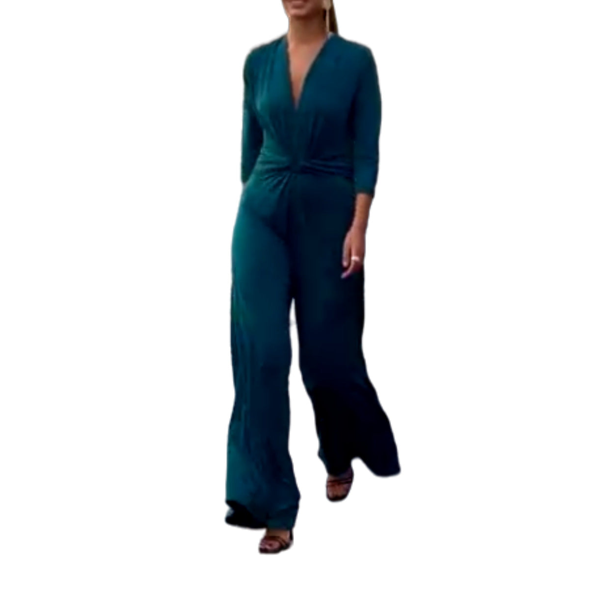 ST-dress Casual sexy twisted wide-leg jumpsuit