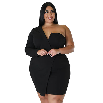 ST-dress Sexy slim off shoulder Long Sleeve Dress